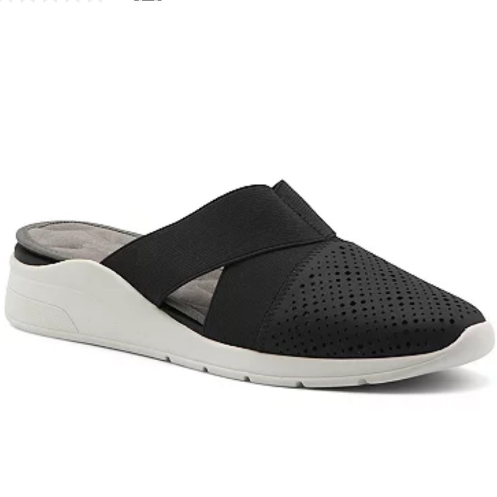 Adrienne Vittadini Black Slip On Mules Kyle Shoes